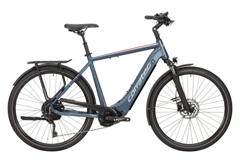 VÉLO DE VILLE ÉLECTRIQUE CORRATEC E-POWER TREKKING P6 LTD GENT SHIMANO DEORE 10V 625 WH 28'' BLEU / GRIS 2022