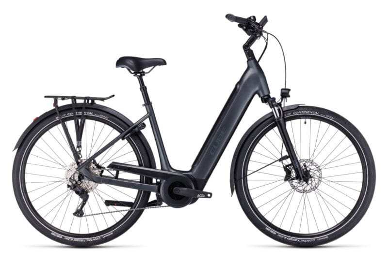 VÉLO DE VILLE ÉLECTRIQUE CUBE SUPREME SPORT HYBRID PRO 625 EASY ENTRY SHIMANO DEORE 10V 625 WH 700 MM GRIS 2023