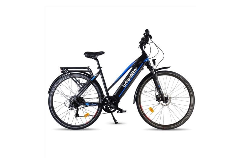 VÉLO ELECTRIQUE URBANBIKER VTC VIENA 23 BLEU MOTEUR ARRIÈRE 250W 720WH(48V 15AH)