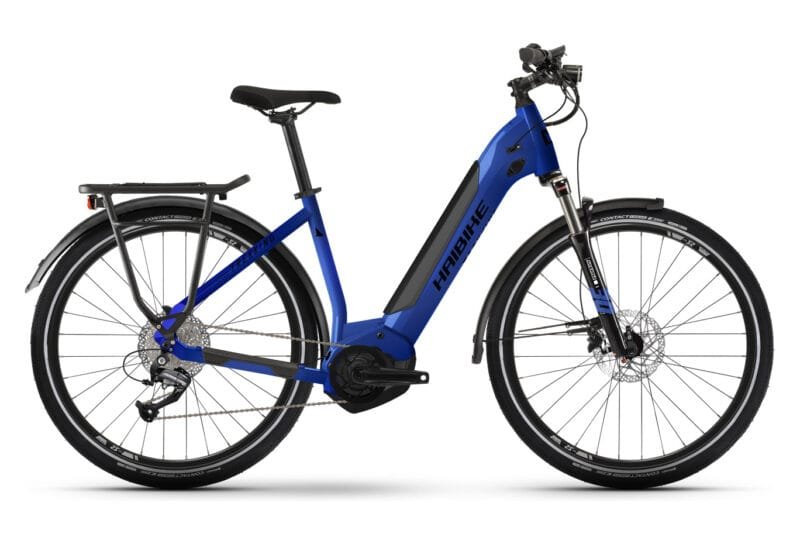 VTC ÉLECTRIQUE HAIBIKE TREKKING 4 LOW SHIMANO ALIVIO/ALTUS 9V 500 WH 27.5'' BLEU 2023