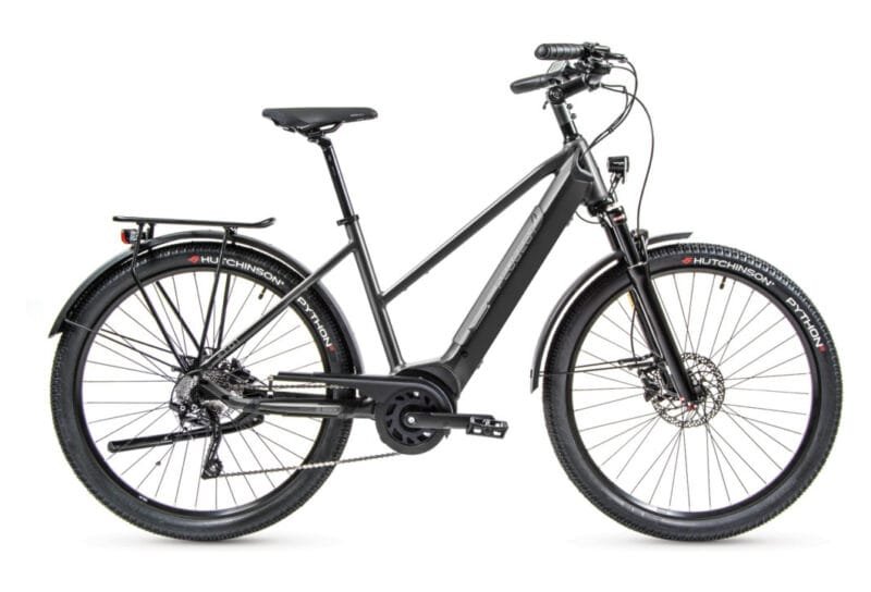 VTC ÉLECTRIQUE PEUGEOT ET01 CROSSOVER EQUIPÉ MIXTE D10 POWERTUBE SHIMANO DEORE 10V 500 WH 27.5'' GRIS FONCÉ 2022