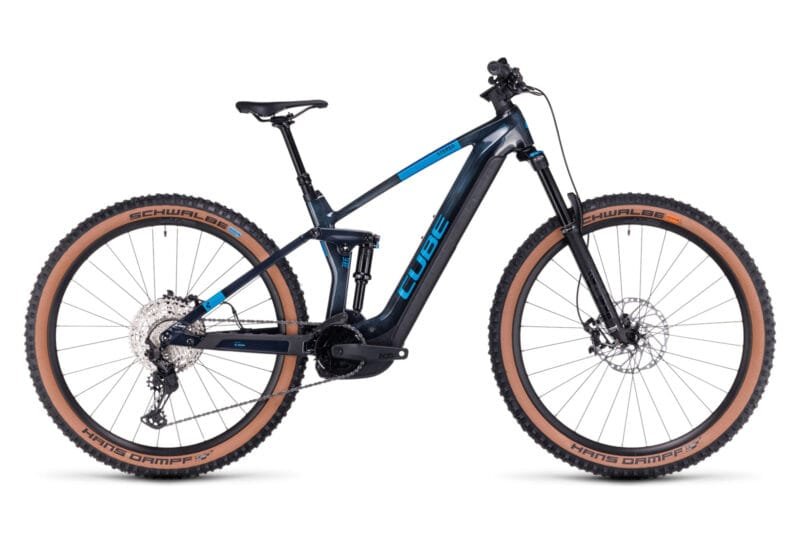 VTT ÉLECTRIQUE TOUT-SUSPENDU CUBE STEREO HYBRID 140 HPC SLX 750 SHIMANO DEORE/XT 12V 750 WH 27.5'' BLEU LIQUID 2023